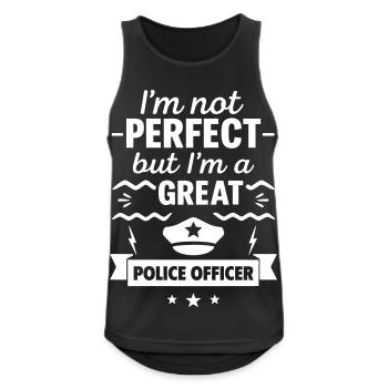 Ich bin nicht perfekt, aber ich bin ein großartiger Polizist - Männer Tank Top atmungsaktiv - Schwarz - Vorne - Nick (188cm)