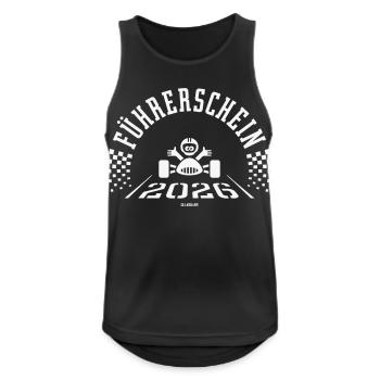 2026 Driver's License (Novice Driver/White) - Men's Breathable Tank Top - black - Front - Nick (188cm)