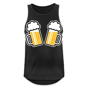 2 Bierkrüge Prosten Zu, Prosit! (Bier Maßkrüge 3C) - Männer Tank Top atmungsaktiv - Schwarz - Vorne - Nick (188cm)