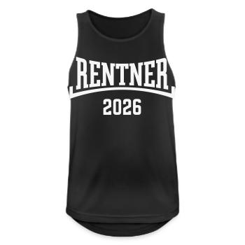 Retraités 2026 (Rente / Retraite / Concave / Blanc) - Débardeur respirant Homme - noir - Devant - Nick (188cm)