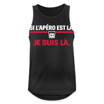 If the aperitif is there I'm there humor - Men's Breathable Tank Top - black - Front - Nick (188cm)