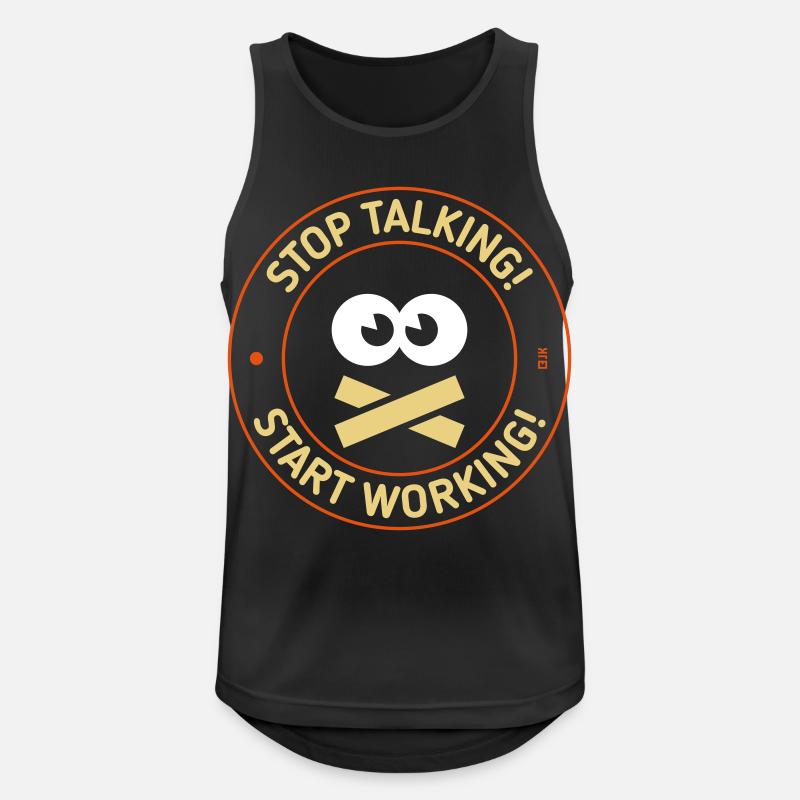 Stop Talking! Start Working! (3C) - Men's Breathable Tank Top - black
