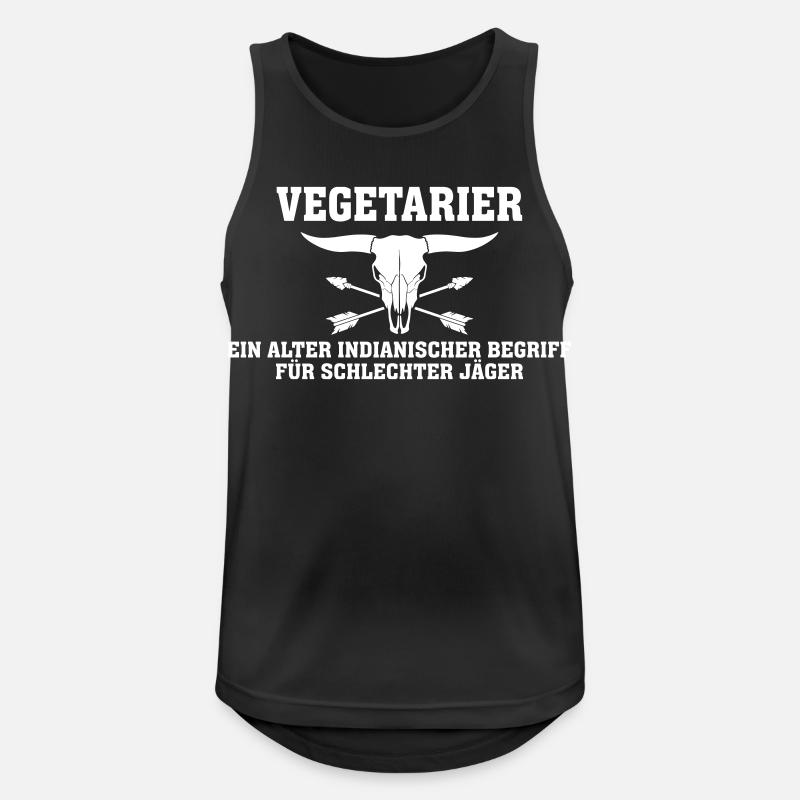Vegetarier – Schlechter Jäger Grill-Design - Männer Tank Top atmungsaktiv - Schwarz