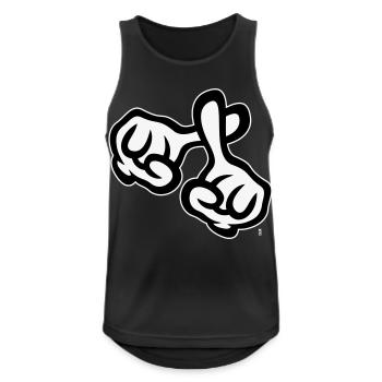 Finger cross (hands / cross / religion / NEG 1C) - Men's Breathable Tank Top - black - Front - Nick (188cm)