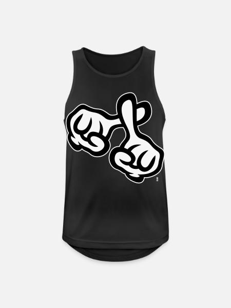 Kryds fingre (hænder / kryds / religion / NEG 1C) - Herre tanktop åndbar - sort