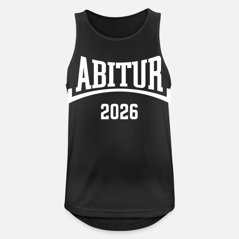 Abitur 2026 (Abiturient / Abi 26 / Konkav / W) - Pustende singlet for menn - svart