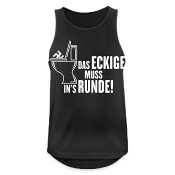 Das Eckige Muss In’s Runde! (Gegen Rechts / White) - Männer Tank Top atmungsaktiv - Schwarz - Vorne - Nick (188cm)
