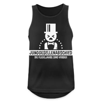 Junggesellenabschied – Flegeljahre Vorbei! (W) - Männer Tank Top atmungsaktiv - Schwarz - Vorne - Nick (188cm)