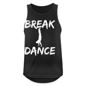 Breakdance Silhouette Motif - Men's Breathable Tank Top - black - Front - Nick (188cm)