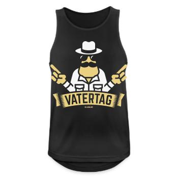 Vatertag Handzeichen (Männertag Herrentag / NEG2C) - Männer Tank Top atmungsaktiv - Schwarz - Vorne - Nick (188cm)