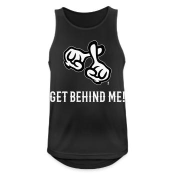 Get Behind Me! (Cross / Bible / Religion / NEG 2C) - Men's Breathable Tank Top - black - Front - Nick (188cm)