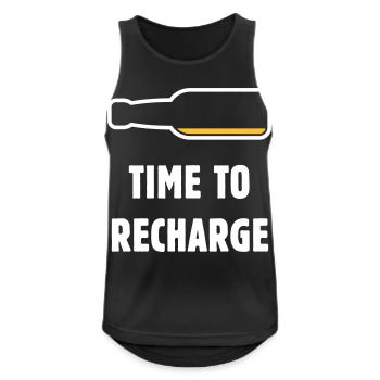 Temps de recharge (Bière / Bière / NEG 2C) - Débardeur respirant Homme - noir - Devant - Nick (188cm)