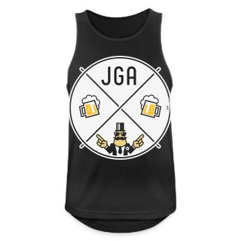 Bachelor Party Groom Hand Sign Beer Circle Symbol NEG 3C - Men's Breathable Tank Top - black - Front - Nick (188cm)