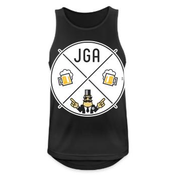 Bachelor Party Groom Hand Sign Beer Circle Symbol NEG 3C - Men's Breathable Tank Top - black - Front - Nick (188cm)