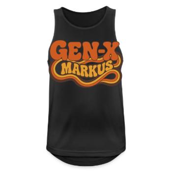 Gen-X Markus Retro Logo - Men's Breathable Tank Top - black - Front - Nick (188cm)