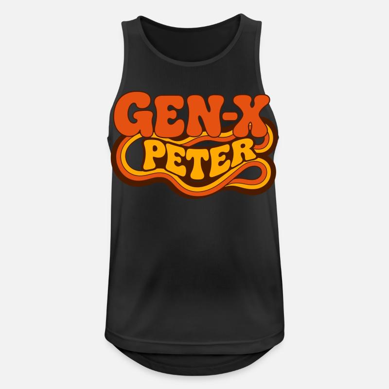 GenX Peter Retro Typography - Männer Tank Top atmungsaktiv - Schwarz