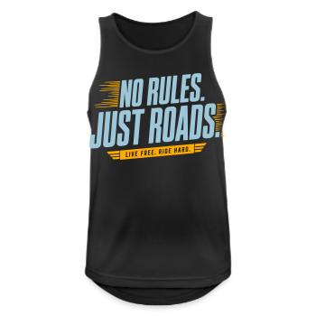 No Rules Just Roads - Männer Tank Top atmungsaktiv - Schwarz - Vorne - Nick (188cm)
