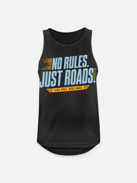 No Rules Just Roads - Männer Tank Top atmungsaktiv - Schwarz
