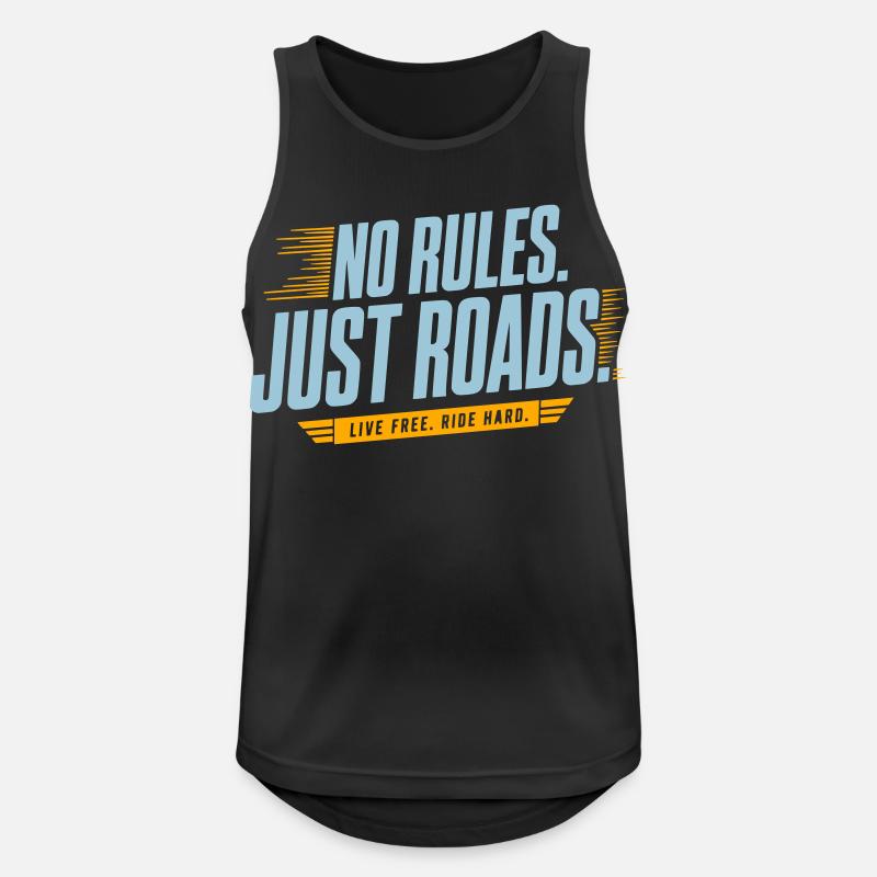 No Rules Just Roads - Männer Tank Top atmungsaktiv - Schwarz