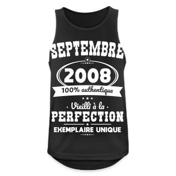 Anniversaire 18 ans - Septembre 2008 Perfection - Débardeur respirant Homme - noir - Devant - Nick (188cm)