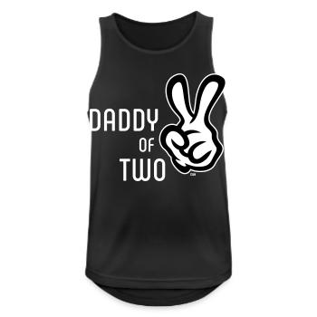 Daddy Of Two (Papa / Vater / Victory / NEG 2C) - Männer Tank Top atmungsaktiv - Schwarz - Vorne - Nick (188cm)