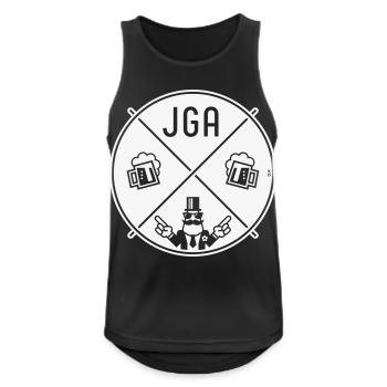 JGA Bräutigam Handzeichen Bier Kreis Symbol NEG 1C - Männer Tank Top atmungsaktiv - Schwarz - Vorne - Nick (188cm)