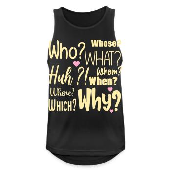 I have Questions - Men's Breathable Tank Top - black - Front - Nick (188cm)