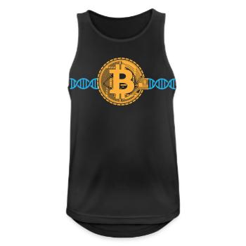 Crypto Bitcoin DNA DNS | Colors changeable - Men's Breathable Tank Top - black - Front - Nick (188cm)