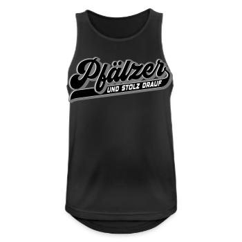 Pfälzer und Stolz drauf | Farben änderbar - Männer Tank Top atmungsaktiv - Schwarz - Vorne - Nick (188cm)