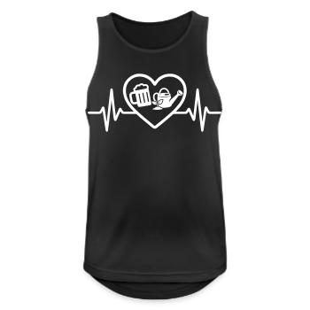 Heart Beer Gardening Humor - Men's Breathable Tank Top - black - Front - Nick (188cm)