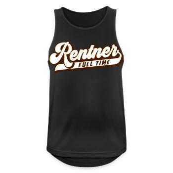 Full Time Rentner | Farben änderbar - Männer Tank Top atmungsaktiv - Schwarz - Vorne - Nick (188cm)