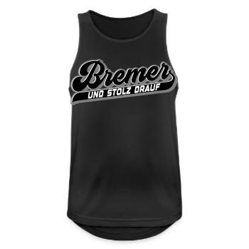 Bremer und Stolz drauf | Farben änderbar - Männer Tank Top atmungsaktiv - Schwarz - Vorne - Nick (188cm)