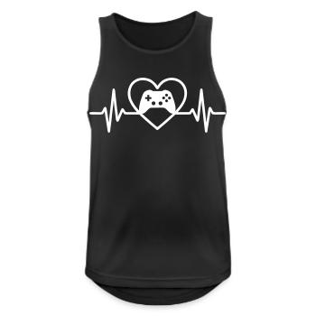 Cœur Gaming – Gamer Style Controller - Men's Breathable Tank Top - black - Front - Nick (188cm)