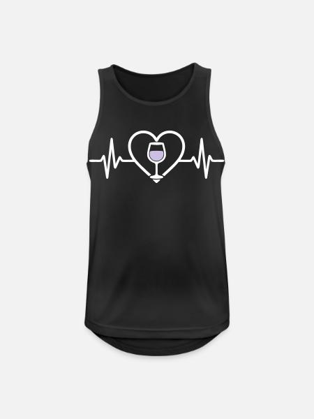 Rosé Wine Heart - Men's Breathable Tank Top - black