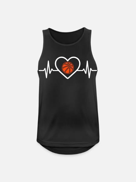 Basketball Herz Sport - Männer Tank Top atmungsaktiv - Schwarz