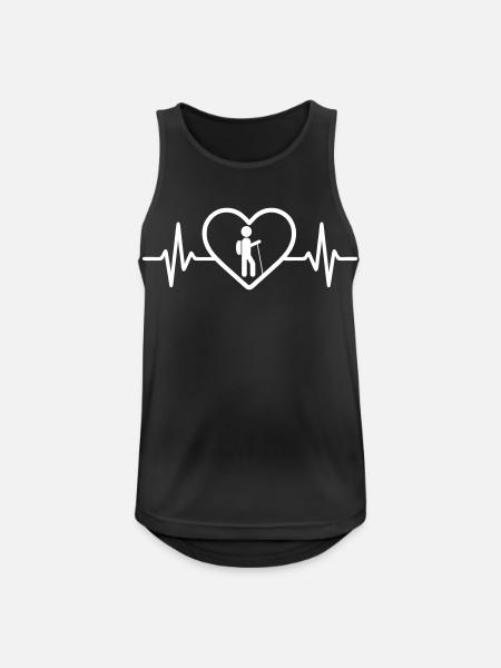 Hiking Mountain Heart - Men's Breathable Tank Top - black