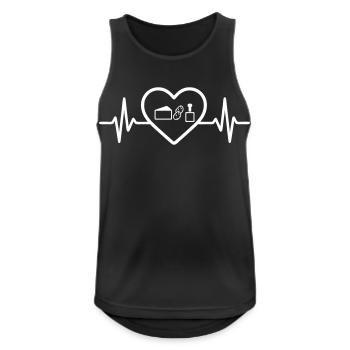 Raclette-Käse-Herz - Männer Tank Top atmungsaktiv - Schwarz - Vorne - Nick (188cm)