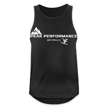 Performance optimale - Pas vraiment | Humour de ski - Débardeur respirant Homme - noir - Devant - Nick (188cm)