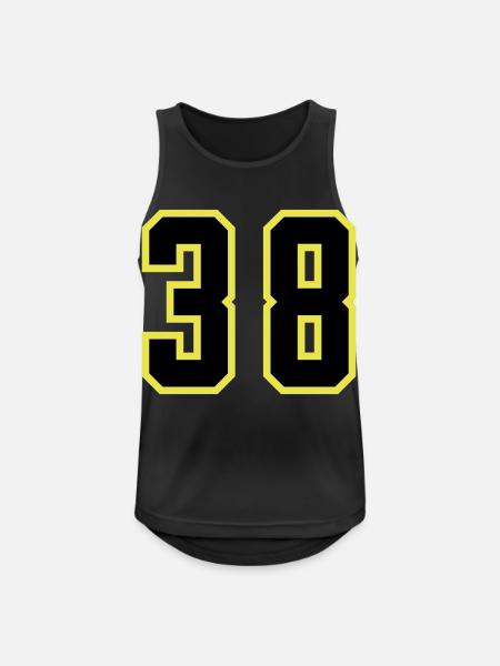 38 Zahl Trikot - Männer Tank Top atmungsaktiv - Schwarz
