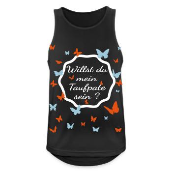 Willst du mein Taufpate sein ? - Taufpate werden - Männer Tank Top atmungsaktiv - Schwarz - Vorne - Nick (188cm)