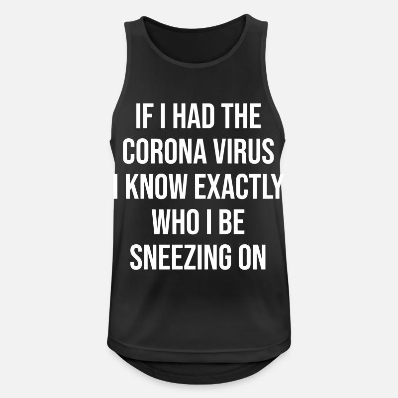 Coronavirus - Männer Tank Top atmungsaktiv - Schwarz