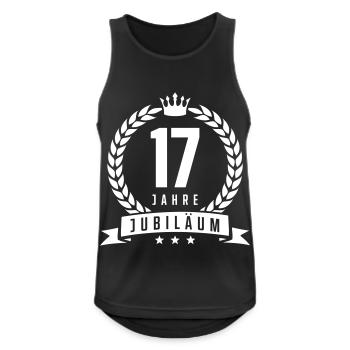 17 jahre jubiläum - Männer Tank Top atmungsaktiv - Schwarz - Vorne - Nick (188cm)