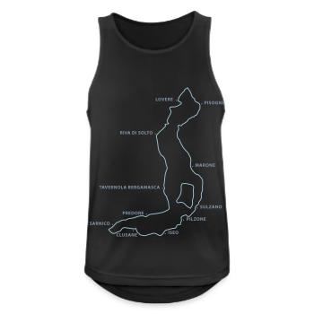 Lago d'Iseo mit Orten - Männer Tank Top atmungsaktiv - Schwarz - Vorne - Nick (188cm)