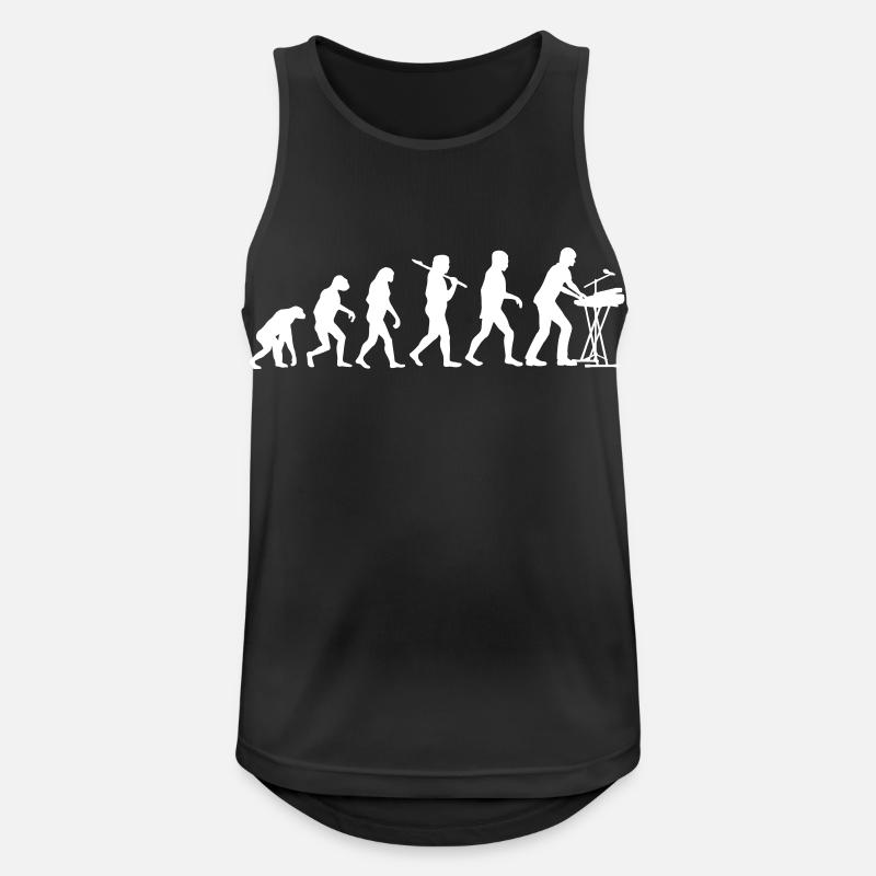 Evolution of Rock Keyboards - Männer Tank Top atmungsaktiv - Schwarz