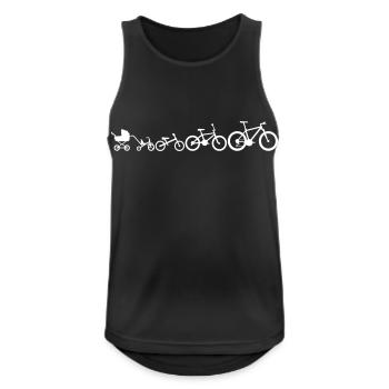 Evolution Mountainbike Mountain Bike - Männer Tank Top atmungsaktiv - Schwarz - Vorne - Nick (188cm)