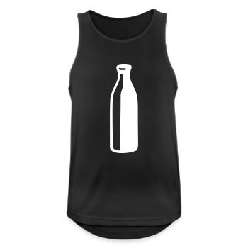 Milch - Männer Tank Top atmungsaktiv - Schwarz - Vorne - Nick (188cm)