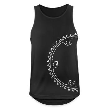Demi-plateau ou engrenage - Débardeur respirant Homme - noir - Devant - Nick (188cm)