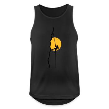 Kletterer beim Abseilen im Sonnenuntergang - Männer Tank Top atmungsaktiv - Schwarz - Vorne - Nick (188cm)