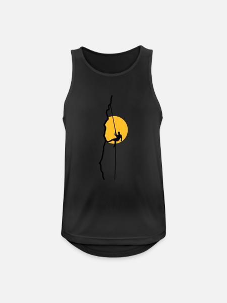Climber rappelling in the sunset - Men's Breathable Tank Top - black