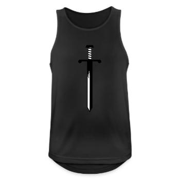 Schwert - Männer Tank Top atmungsaktiv - Schwarz - Vorne - Nick (188cm)